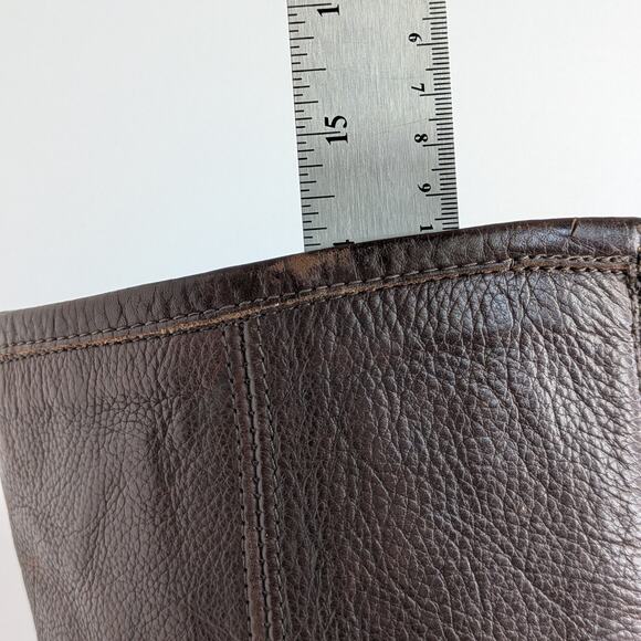 Frye Melissa Harness Tall Leather Boots Back Zip Dark Brown Size 7 - Picture 14 of 16